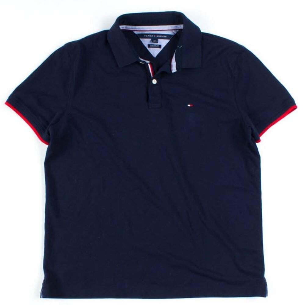 Navy Tommy Hilfiger Cotton Polo Shirt size S